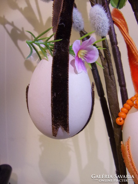 Very retro hanging real blown eggs