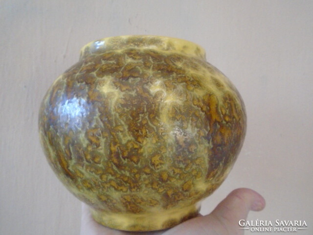 Retro vase, Kaspó Hungarian applied art ceramics, 15 cm circumference 52.5 cm