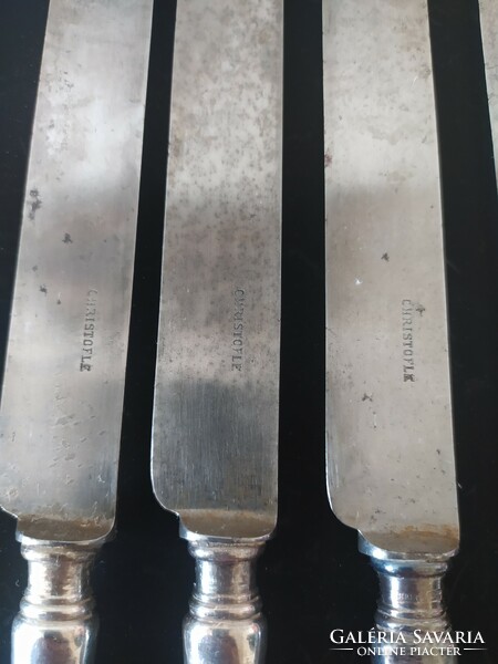 Antique christofle larger knives, 6 marked for sale together, 26 cm