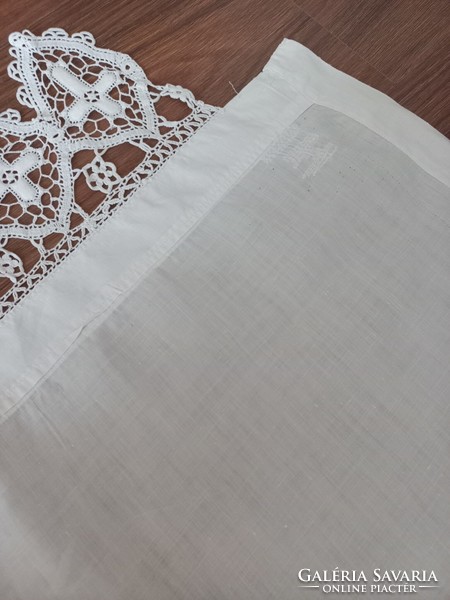 Old tablecloth trimmed with beautiful lace