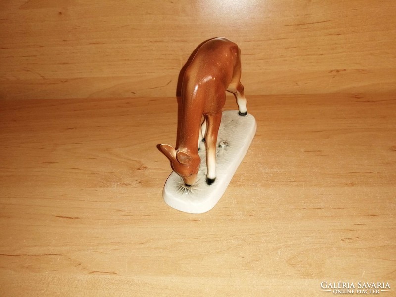 Old marked sitzendorf porcelain deer figure 11 cm high (po-1)