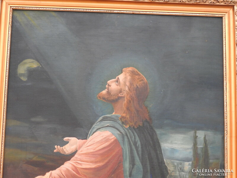Ritka gyönyörű Jézus festmény szép keretben, hibátlan.