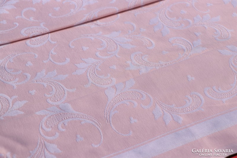 Powder pink damask tablecloth
