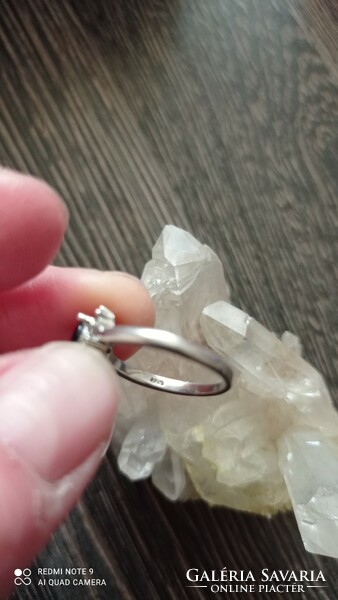 Kék köves ezüst gyűrű 17, 5 mm átm.