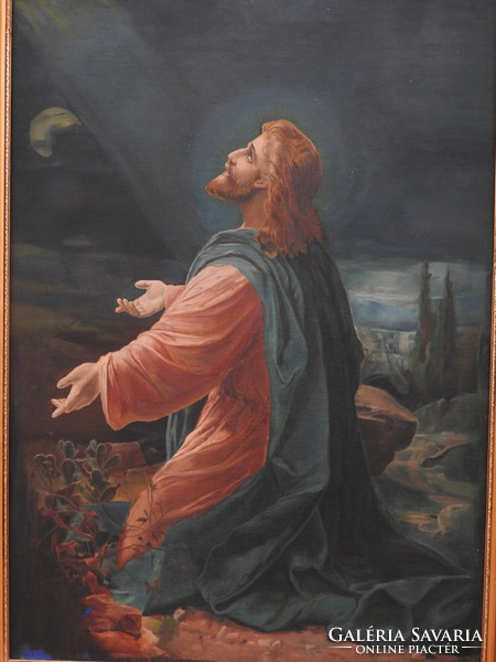 Ritka gyönyörű Jézus festmény szép keretben, hibátlan.