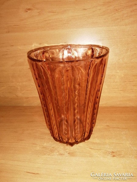 Retro coral glass vase 16.5 cm (2/d)
