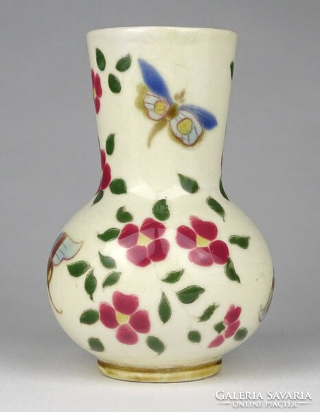 1F470 Antik Zsolnay porcelánfajansz váza családi jelzéssel ~1880
