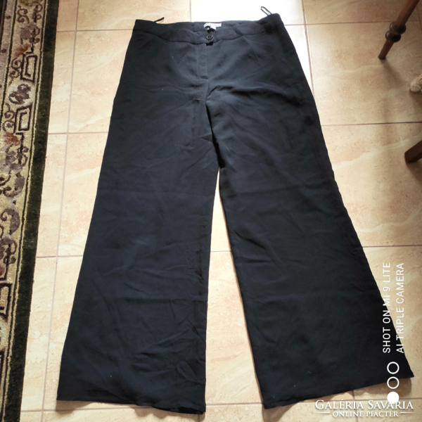 Zuhair Murad by Mango 100% silk hernyóselyem designer fekete alkalmi nadrág 42