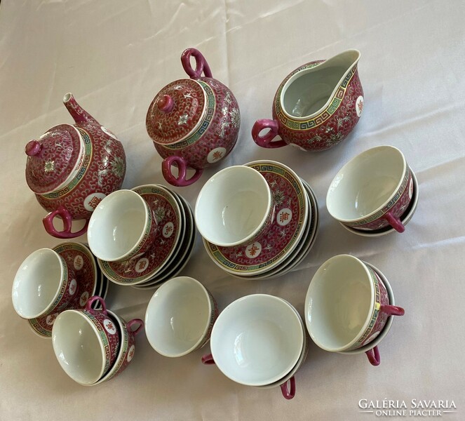 12 személyes kézzel festett Jingdezhen teáskészlet