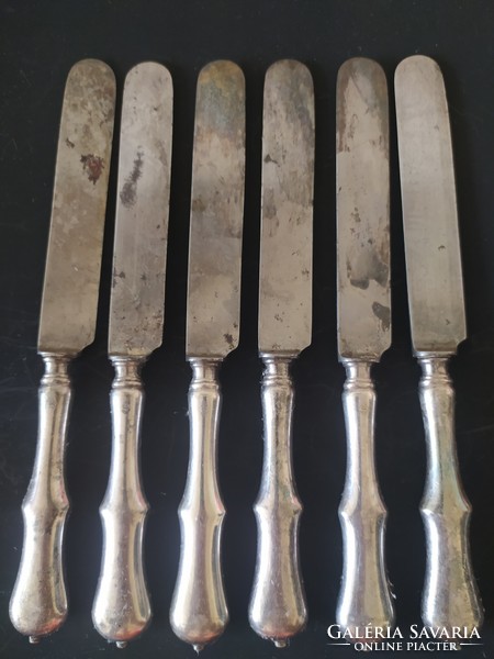 Antique Berndorf knives, 6 marked for sale together, 22 cm