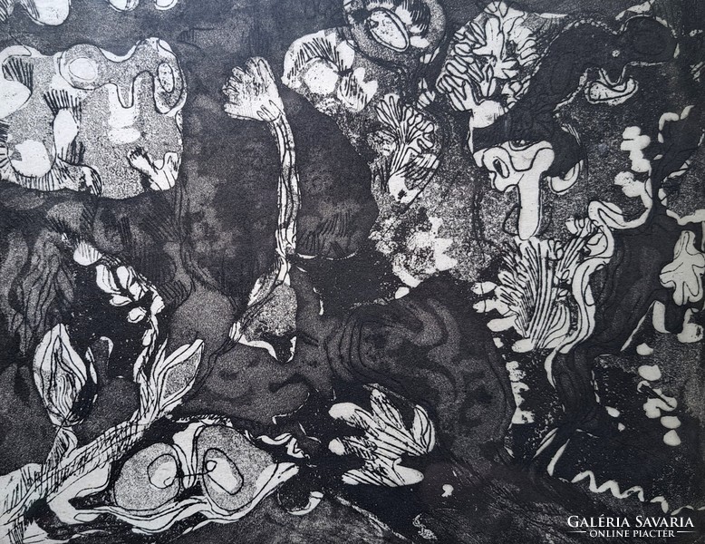 Kis éji zene, 1966 - Kleine Nachtmusik - kisszériás absztrakt grafika