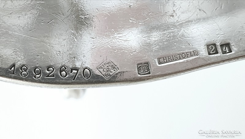 Szecessziós, ezüstözött Christofle szószos tál az 1800-as évek végéről