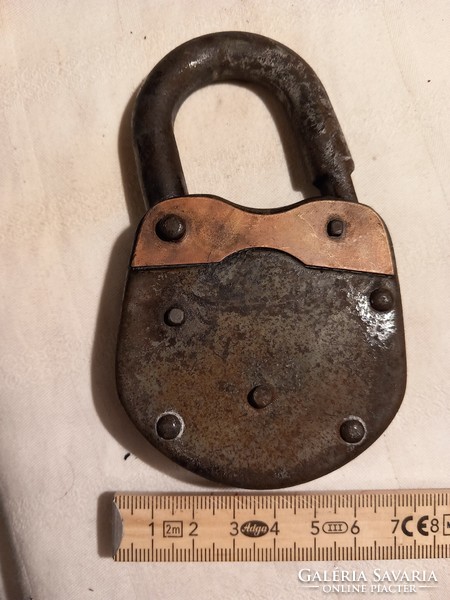 Old, beautiful padlock without a key