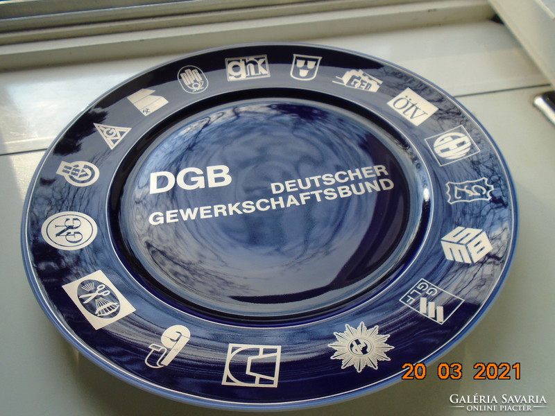 Rosenthal deutscher gewerkschaftsbund (= German trade union federation) cobalt gold wall plate
