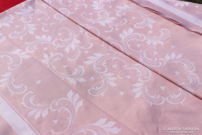 Powder pink damask tablecloth