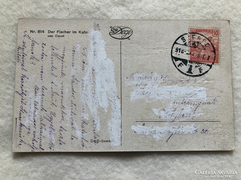 Antique old postcard - 1918 -5.