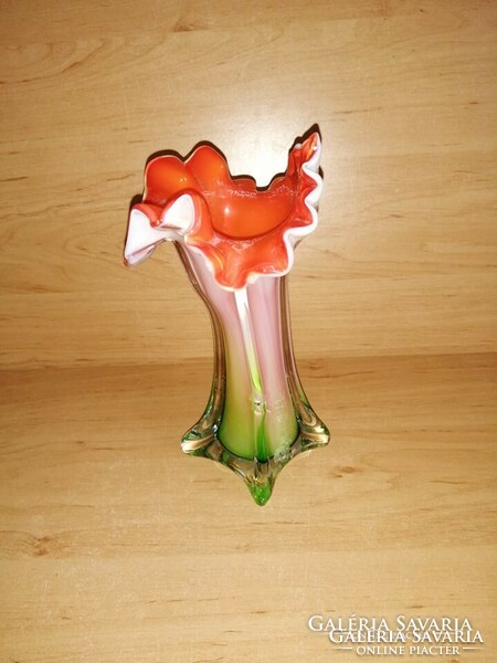 Murano ruffled glass vase 18.5 cm (/ d)