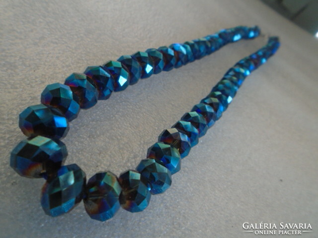 Aurora borealis preciosa jablonec avetét blue extra rare necklace with faceted large eyes