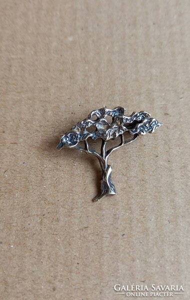 Tree of life silver brooch