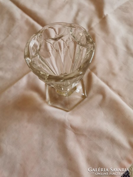 Bieder antik üveg kis váza 11 cm magas