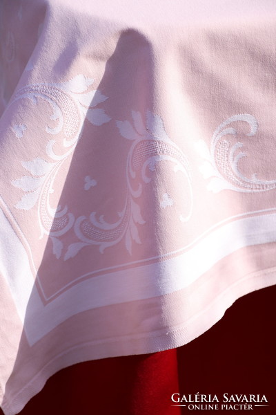 Powder pink damask tablecloth