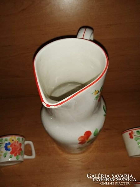 Rare granite jug with 6 glasses (23/d)