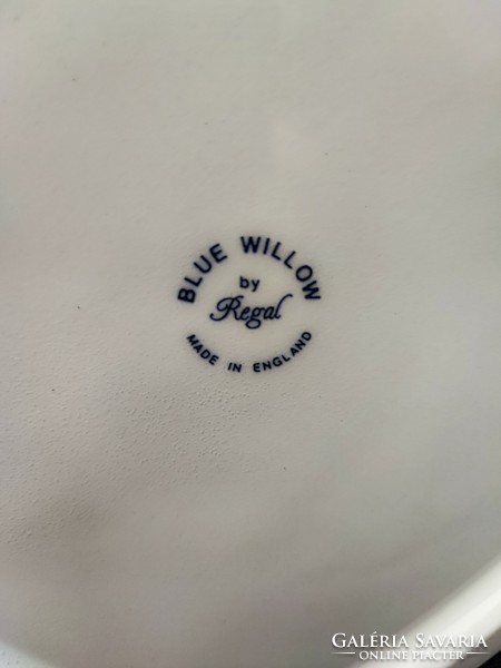 English blue willow biscuit container.