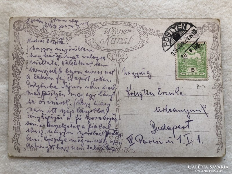 Antik, régi képeslap  - 1918                               -5.
