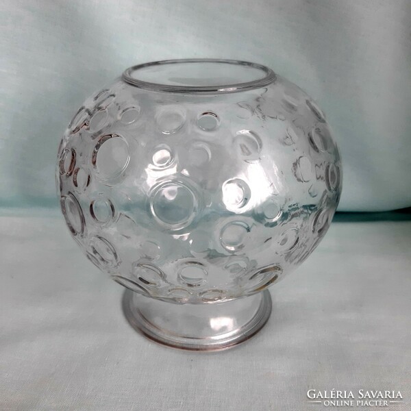 Gömb üveg váza, boborék mintás váza