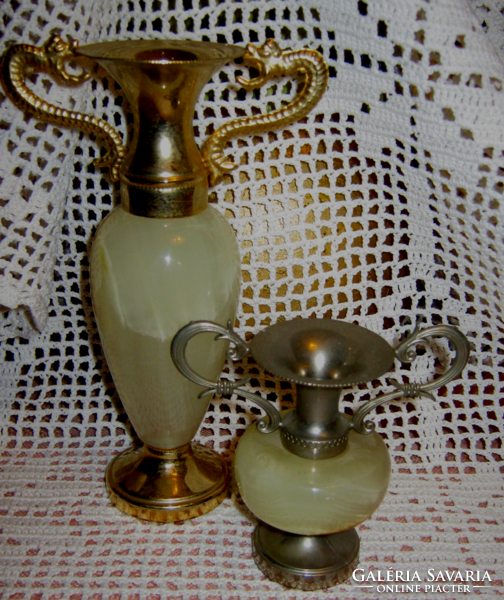 2 pcs onyx amphora vase
