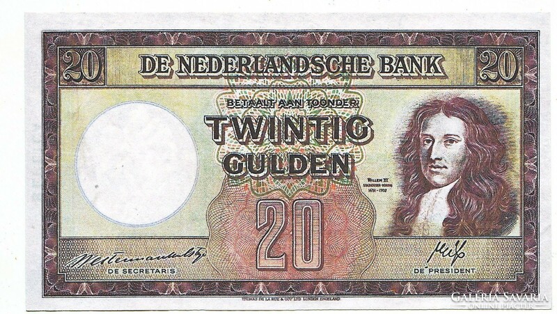Netherlands 20 Dutch guilders 1945 replica