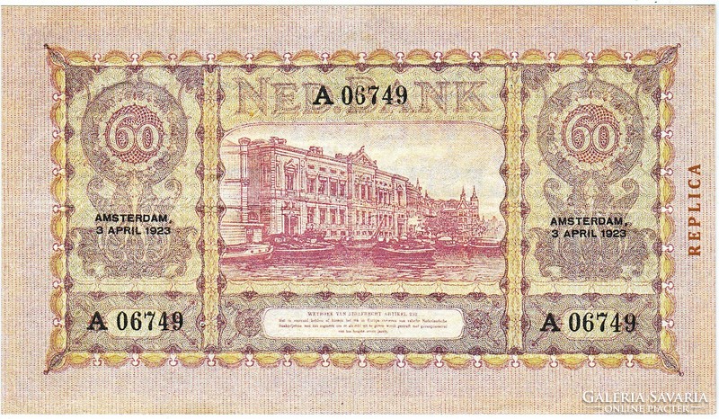 Hollandia 60 Holland gulden 1923 REPLIKA