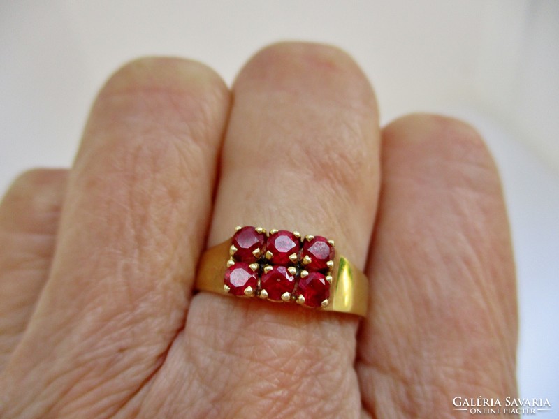 Beautiful antique art deco 14kt gold ring with ruby stones sale!