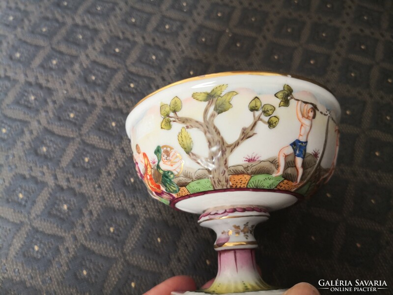 Antique capodimonte frittporcelain goblet