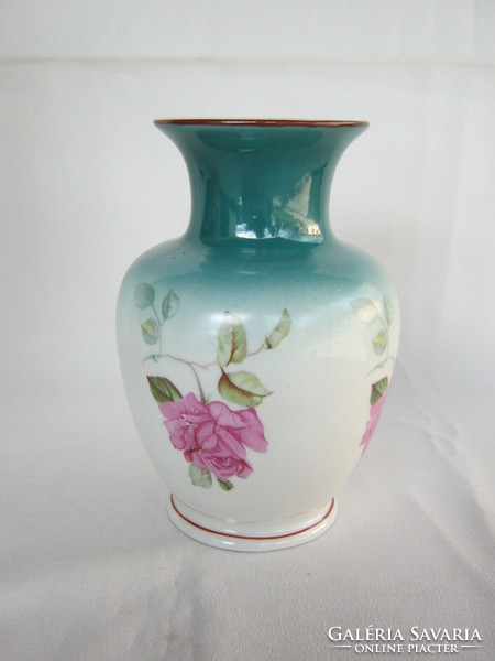 Old Hólloháza porcelain rose vase