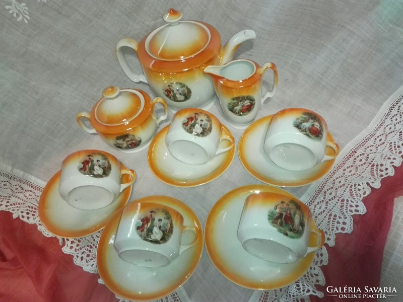 Baroque luster glaze porcelain tea and coffee set.