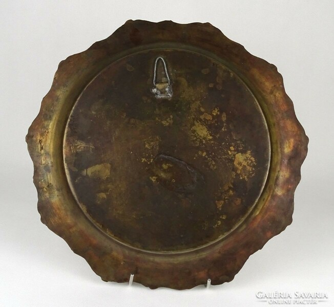 1M538 old Egyptian copper decorative wall plate 31 cm