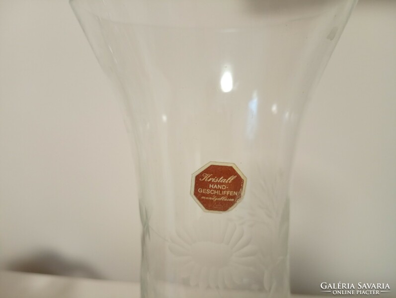 Hand-chiseled crystal vase