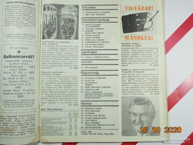 HVG újság - 1983 május 14. - Születésnapra ajándékba