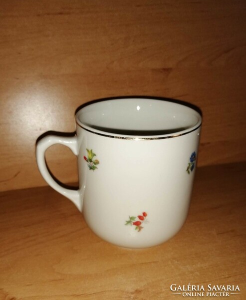 Czech porcelain mug with flower pattern (9/d)