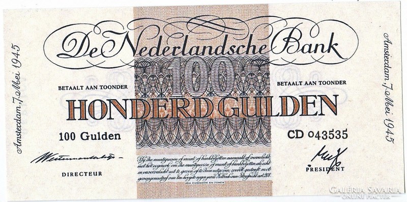 Netherlands 100 Dutch guilders 1945 replica