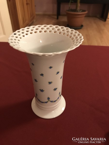Gyönyörű német porcelán váza áttört peremmel