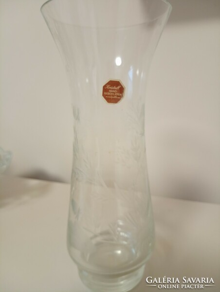 Hand-chiseled crystal vase