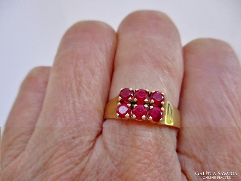 Gyönyörű antik art deco  14kt arany gyűrű  rubin kövekkel akció!