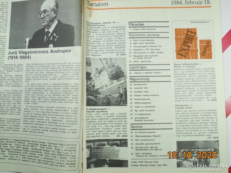HVG újság - 1984 február 18. - Születésnapra ajándékba