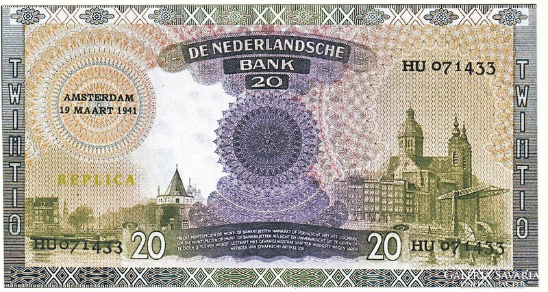 Hollandia 20 Holland gulden 1941 REPLIKA