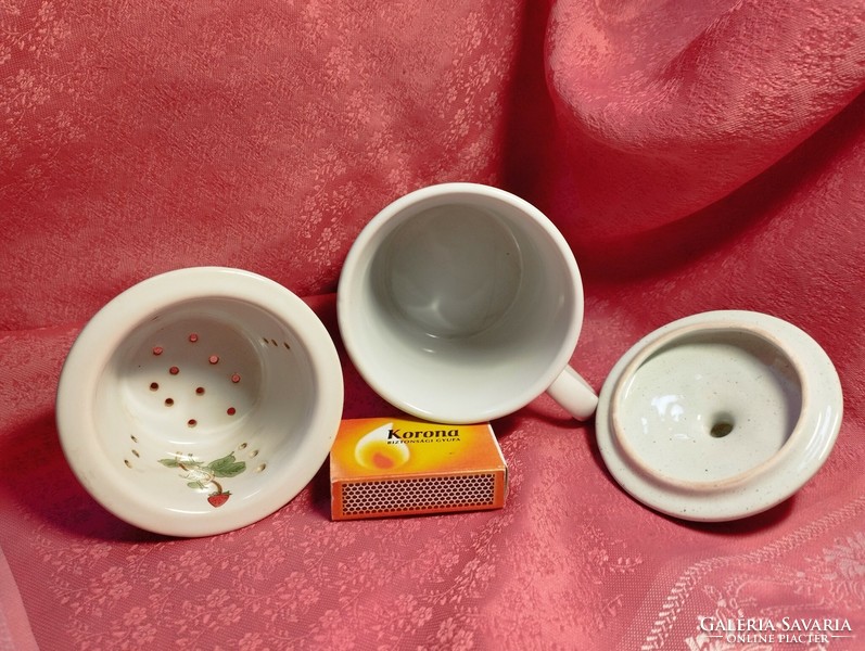 Növényhatározós porcelán bögre, csésze