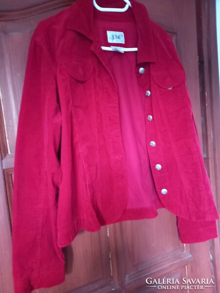 Sporty red cord women's jacket cotton xl