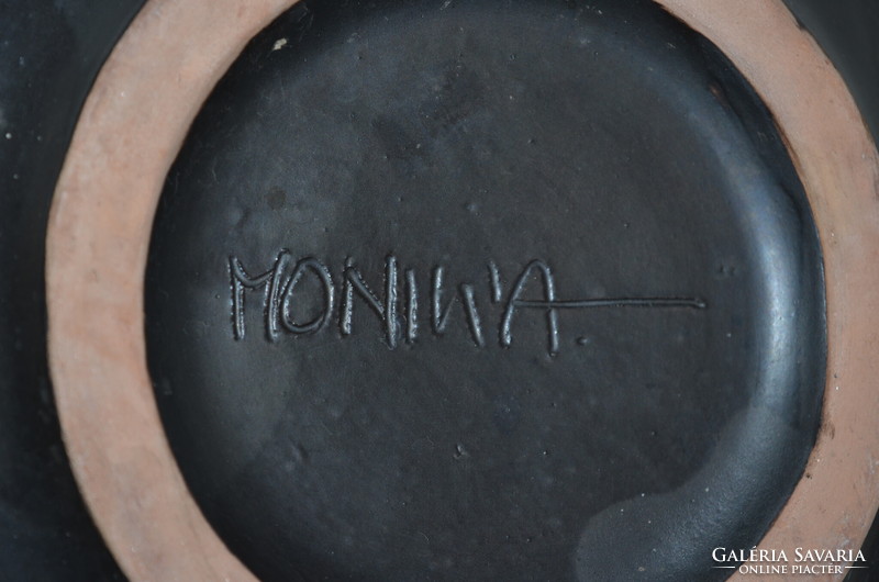 Monika marked ceramic wall plate