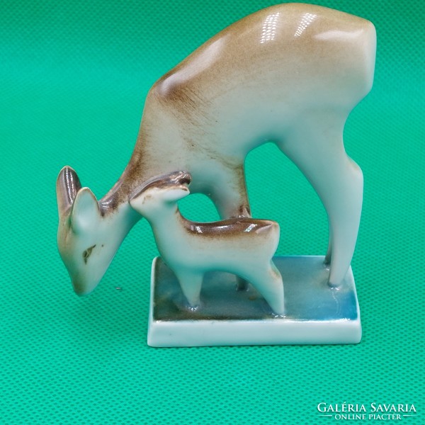 András Zsolnay deer pair figurine